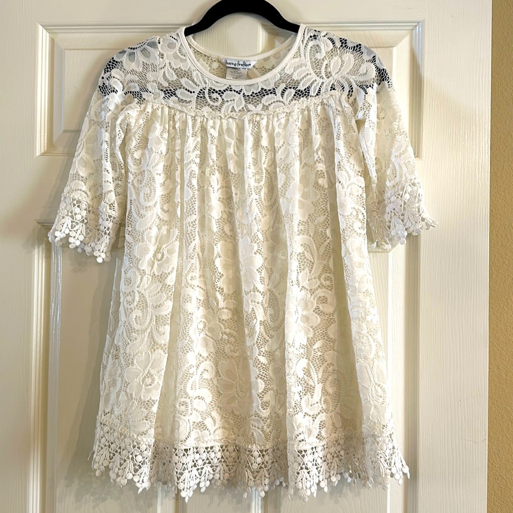 Chasing Fireflies Dreamy Lace Dress Cream